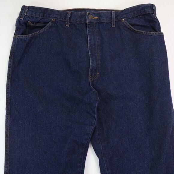 Dickies Jeans Mens 44x30 Blue Denim Straight Dark Wash Workwear - Picture 2 of 8